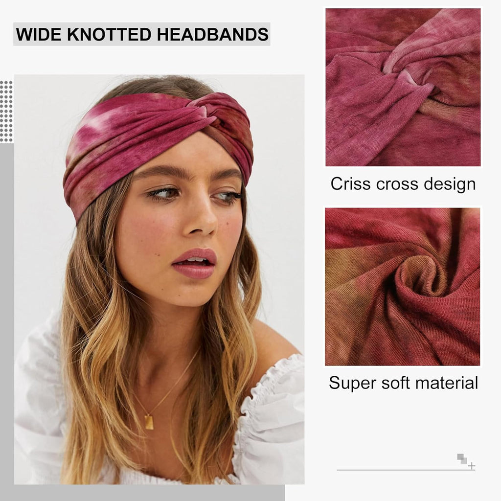 TERSE Extra Wide Headbands for Women Sport Yoga Workout Turban Headband Fashion Hairband Non Slip