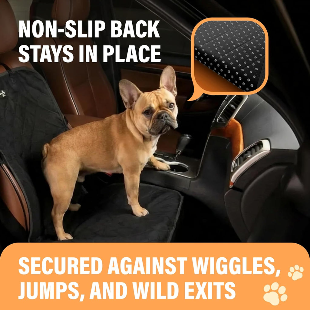 Active Pets Dog Car Seat Cover, Waterproof Front Seat Protector for SUV Truck Sedan, Pet Safety Travel Comfort System with Universal Fit, Beige