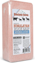 Salt Block for Deer & Horses – Compressed Mineral Salt Lick for Livestock, Cattle & Goats – Himalayan Secrets Pink Rock Salt Block (4.4LB/2KG, Block)