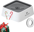 ELS PET No Spill Slow Water Feeder - Large Capacity 70Oz/2L Travel Bowl for Dogs & Cats Anti-Gulping, Keeps Floor & Beard Dry, Dishwasher Safe, Activated Carbon Filter Included (Grey)