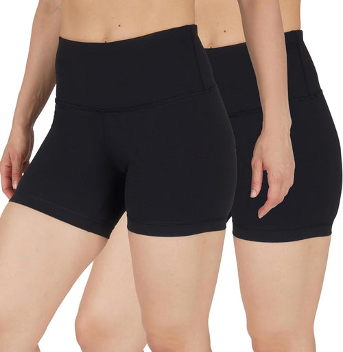 90 Degree by Reflex Womens High Waisted Biker Shorts Ribbed Workout Yoga Running Tummy Control Spandex Short